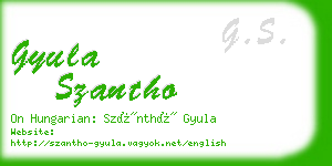 gyula szantho business card